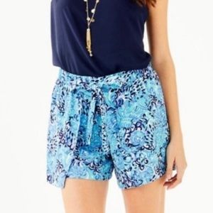 NEW LILLY PULITZER MYLEE Floral High waisted TIE FRONT SHORTS SIZE 6
